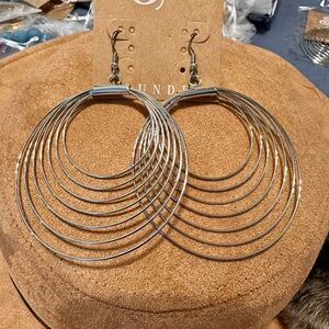 Plunder Silver Layered Multi-Hoop Earrings